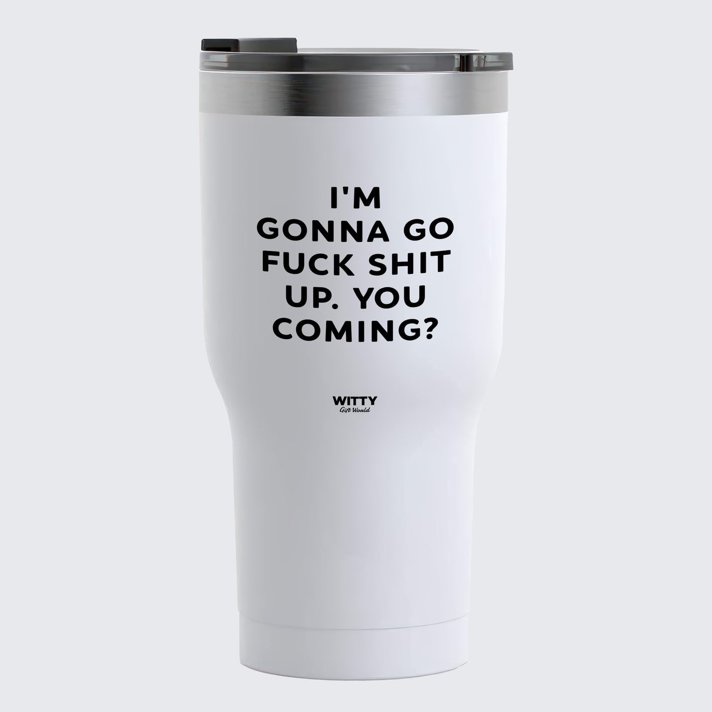 Travel Coffee Mug - I'm Gonna Go Fuck Shit Up. You Coming? - Coffee Tumbler