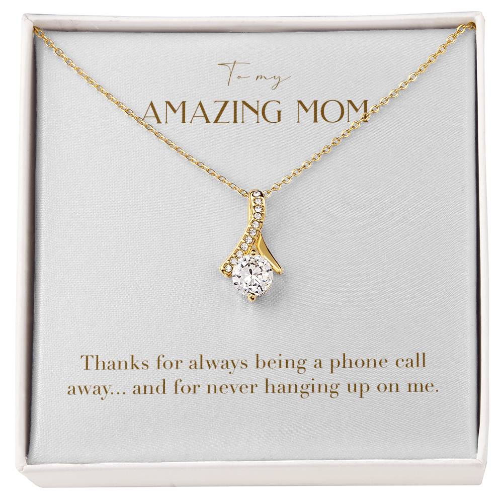 Enchanting Elegance Ribbon Necklace - Happy Mother's Day From Your Favorite Child