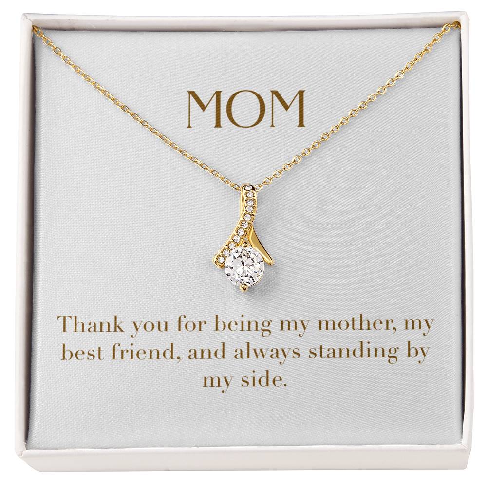 Enchanting Elegance Ribbon Necklace - Thank You for Being My Mother