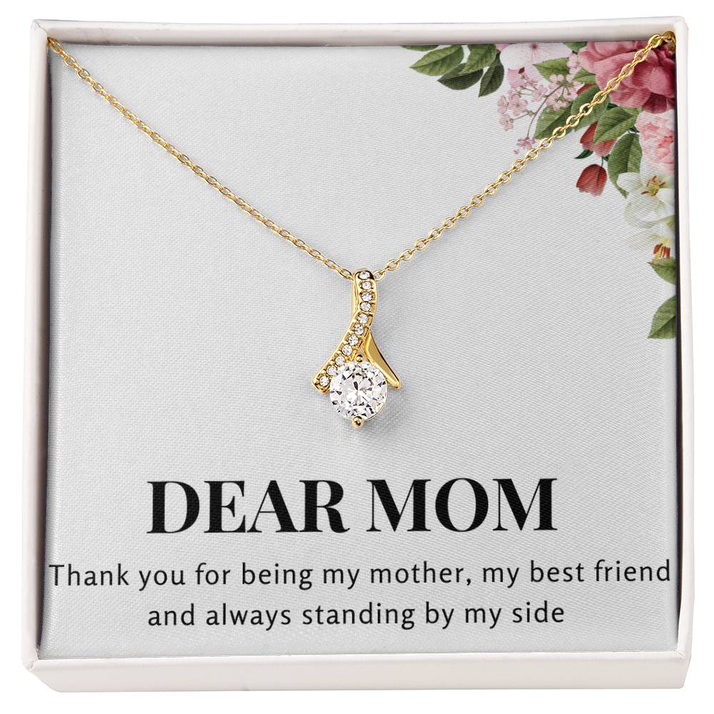 Enchanting Elegance Ribbon Necklace - Dear Mom Thank You for Being my Mother