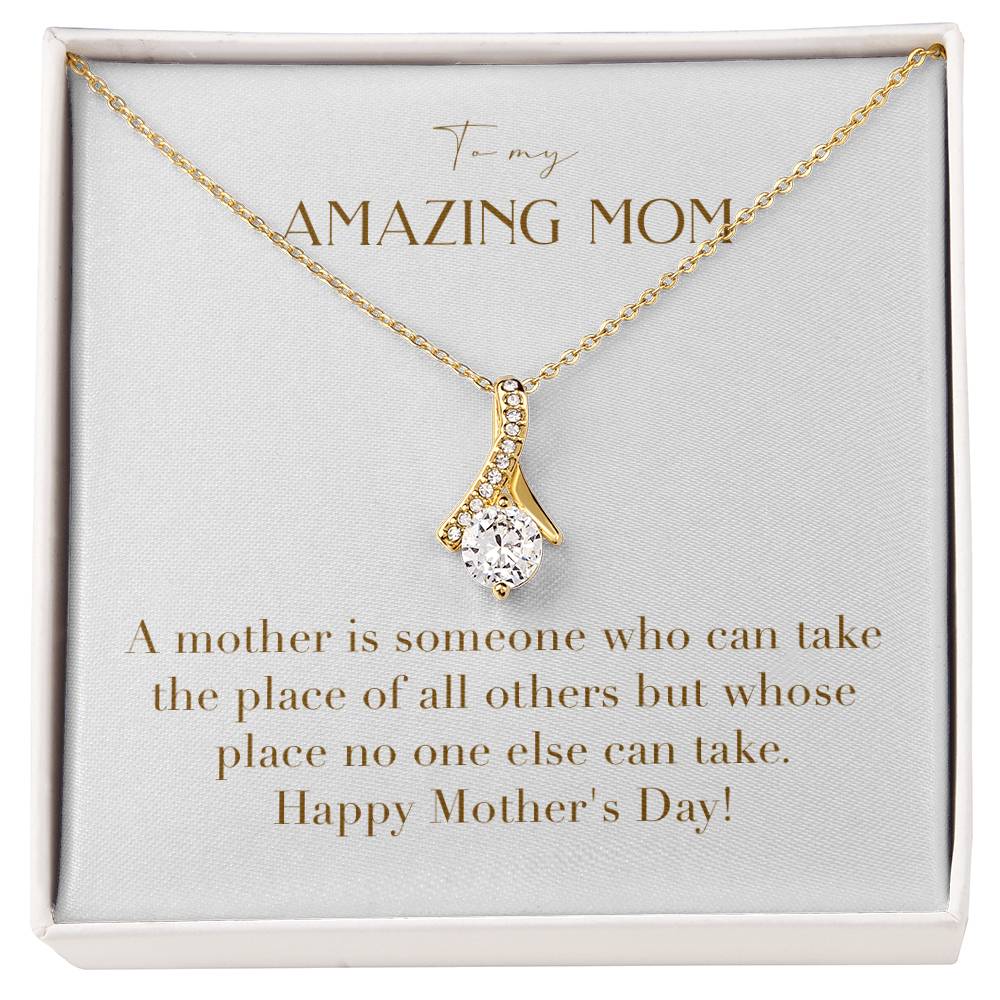 Enchanting Elegance Ribbon Necklace - A Mother is Someone Who Can Take the Place of All Others