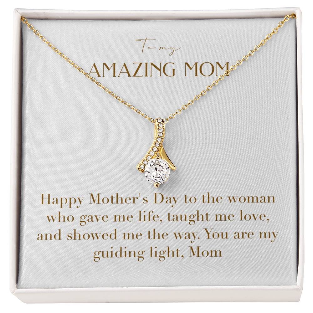 Enchanting Elegance Ribbon Necklace - Happy Mother's Day To The Woman Who Gave Me Life