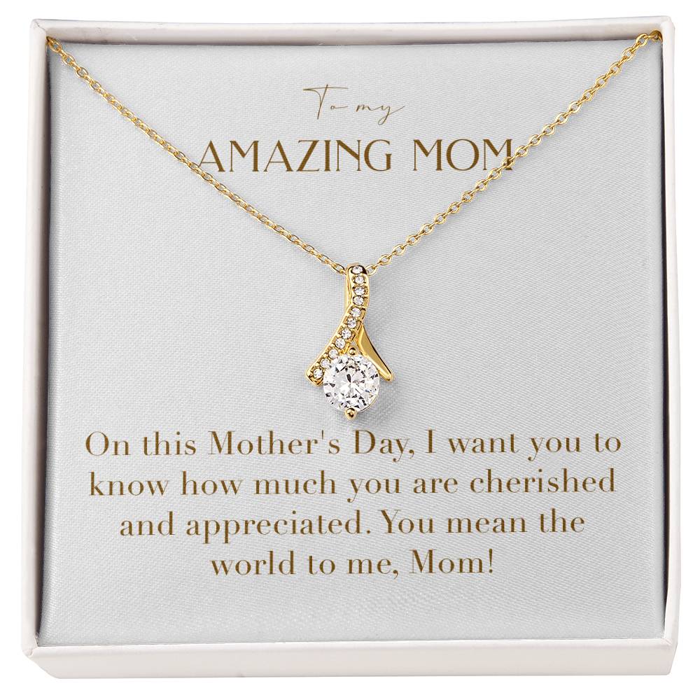 Enchanting Elegance Ribbon Necklace - On This Mother's Day I Want You to Know How Much You are Cherished