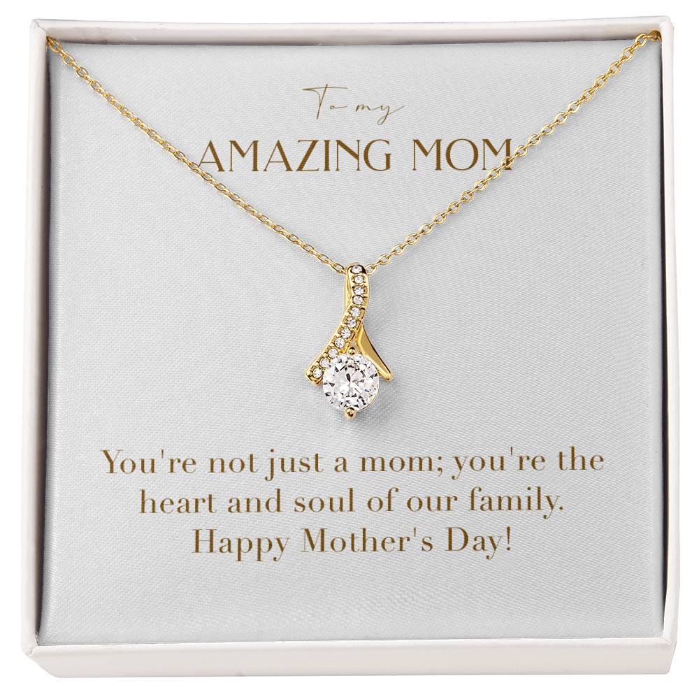 Enchanting Elegance Ribbon Necklace - You're Not Just a Mom You're the Heart of Our Family