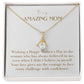 Enchanting Elegance Ribbon Necklace - Wishing a Happy Mother's Day to the Woman Who Has Always Believed in Me