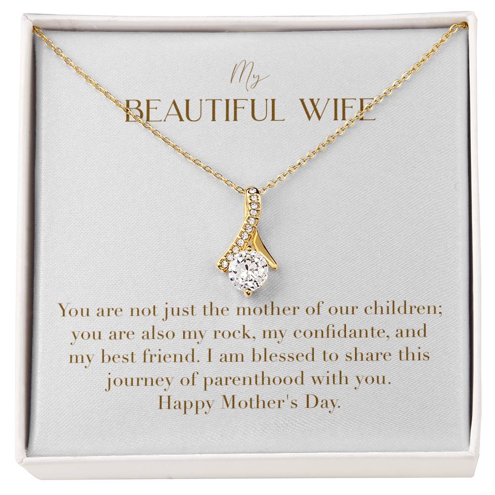 Enchanting Elegance Ribbon Necklace - You Are Not Just The Mother Of Our Children You Are Also My Rock