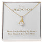 Enchanting Elegance Ribbon Necklace - Thank You For Being My Heart's First Home