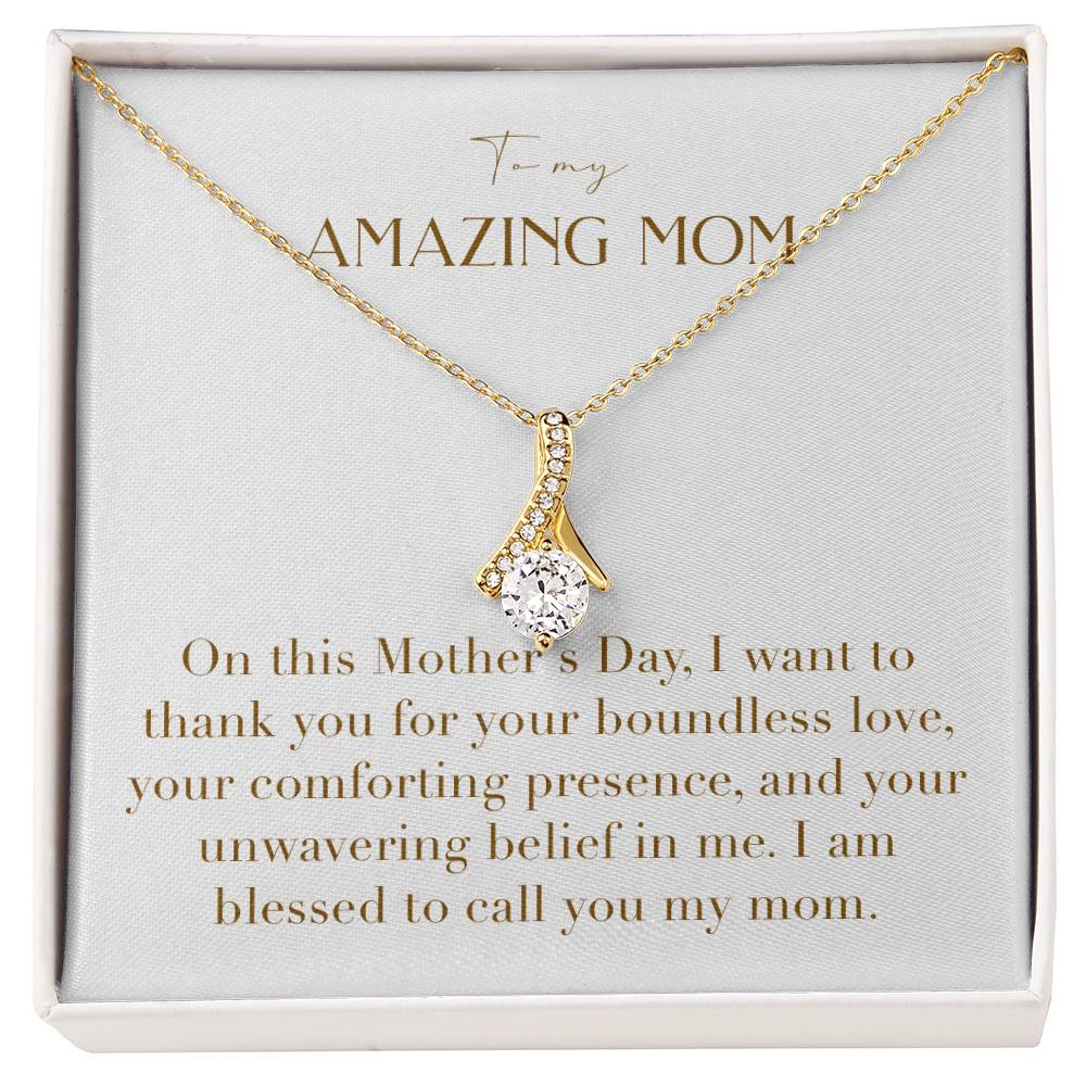 Enchanting Elegance Ribbon Necklace - On This Mother's Day I Want to Thank You