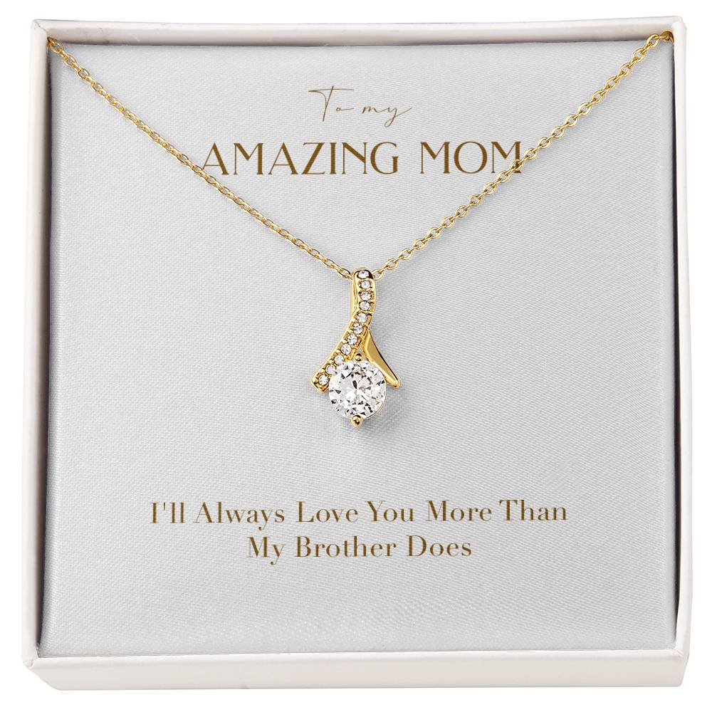 Enchanting Elegance Ribbon Necklace - I'll Always Love You More Than My Brother Does