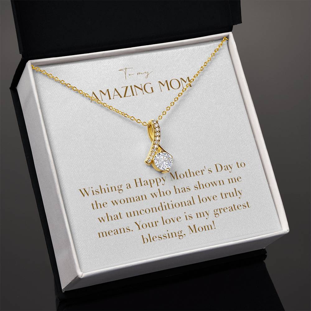 Enchanting Elegance Ribbon Necklace - To The Woman Who Has Shown Me Unconditional Love