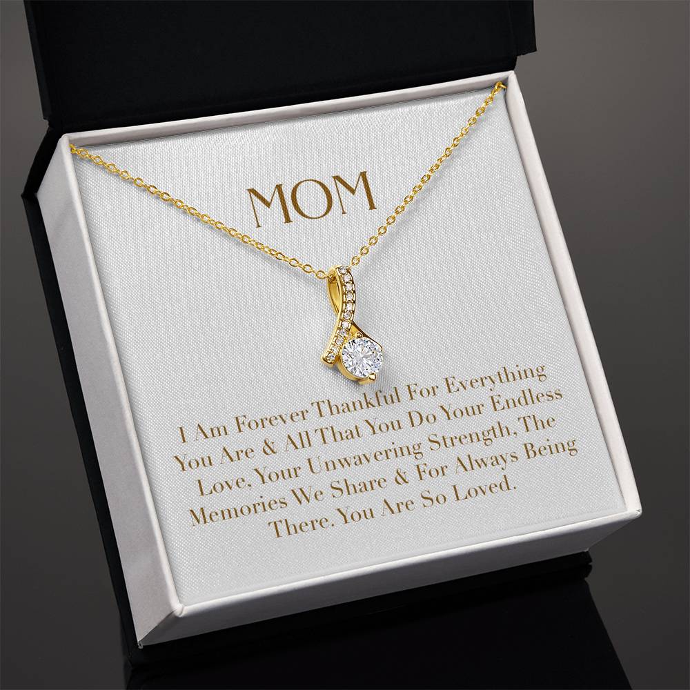 Enchanting Elegance Ribbon Necklace - I Am Forever Thankful for Everything You Are