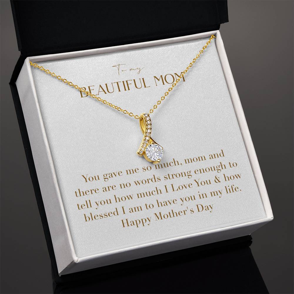 Enchanting Elegance Ribbon Necklace - You Gave Me So Much Mom