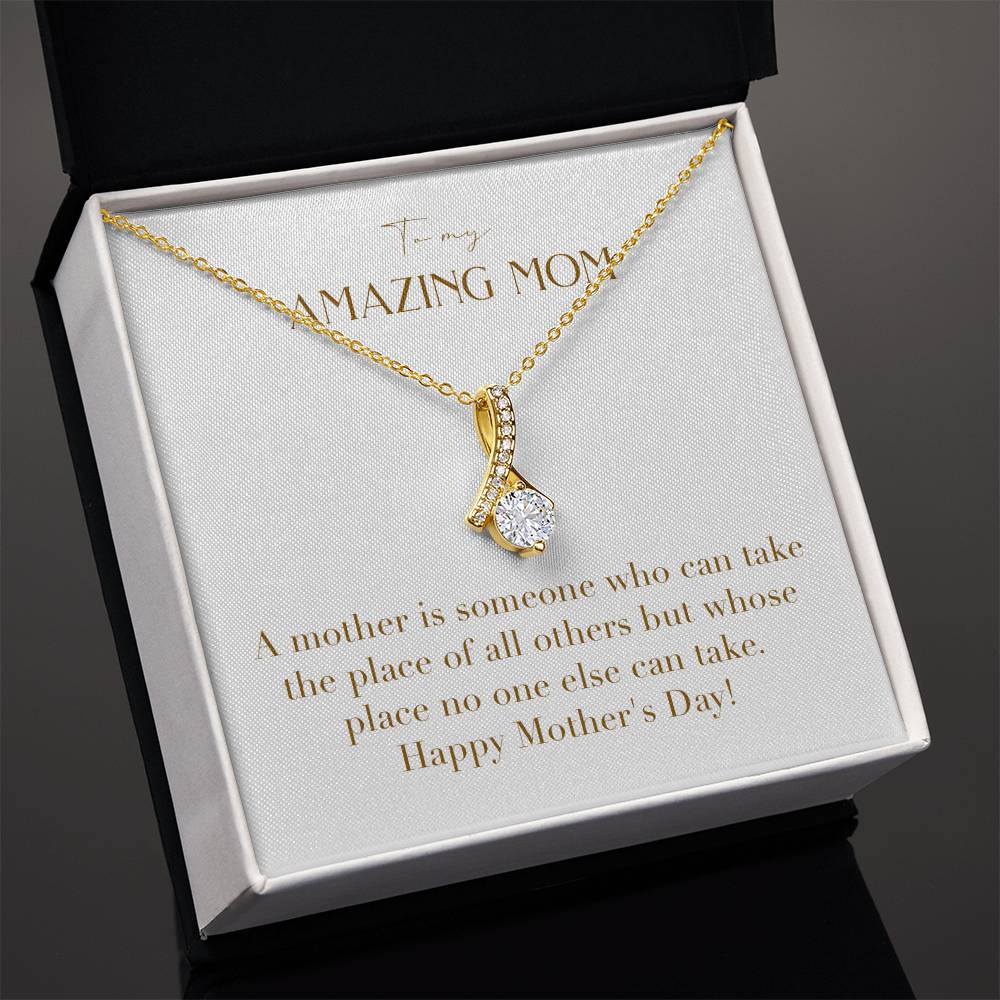 Enchanting Elegance Ribbon Necklace - A Mother is Someone Who Can Take the Place of All Others