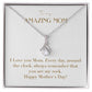 Enchanting Elegance Ribbon Necklace - I Love You Mom Every Day Around the Clock