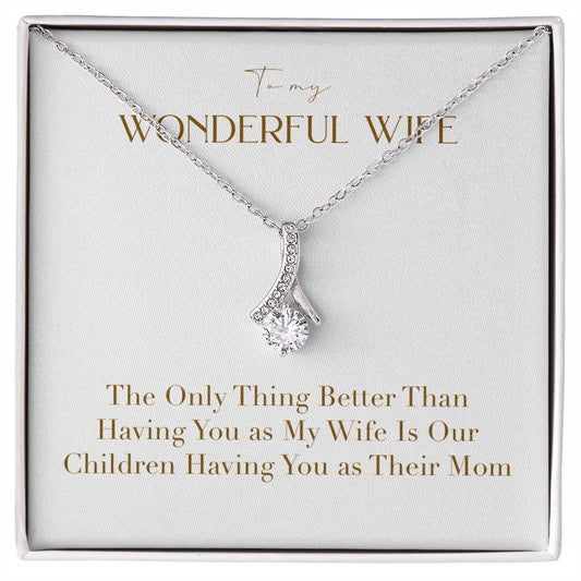 Enchanting Elegance Ribbon Necklace - To My Wonderful Wife