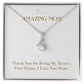 Enchanting Elegance Ribbon Necklace - Thank You For Being My Heart's First Home