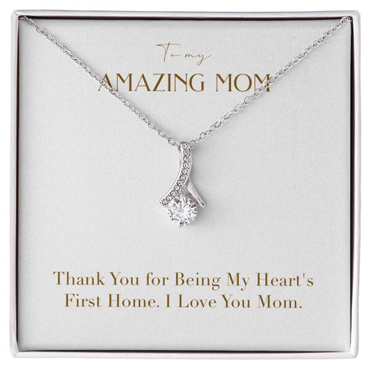 Enchanting Elegance Ribbon Necklace - Thank You For Being My Heart's First Home