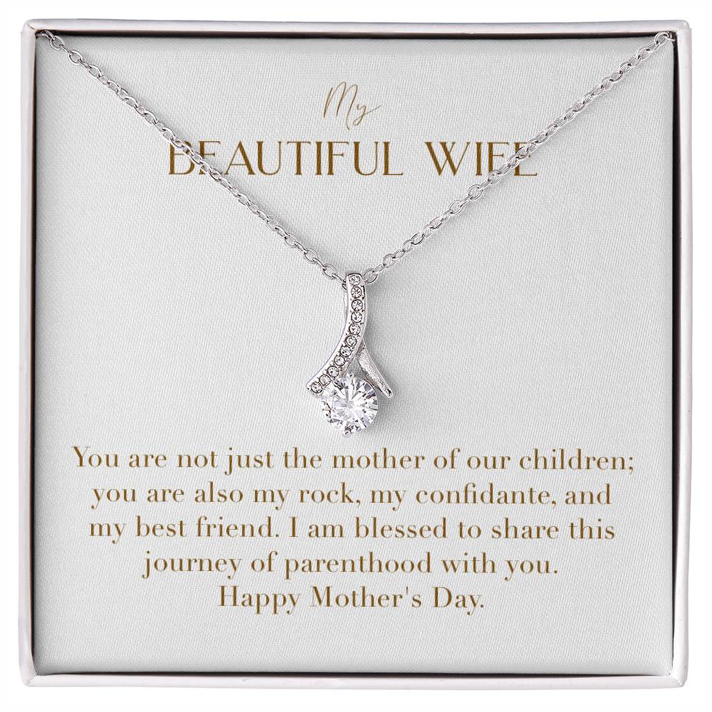 Enchanting Elegance Ribbon Necklace - You Are Not Just The Mother Of Our Children You Are Also My Rock