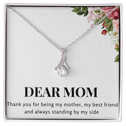 Enchanting Elegance Ribbon Necklace - Dear Mom Thank You for Being my Mother