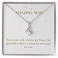 Enchanting Elegance Ribbon Necklace - Roses are Red Violets are Blue