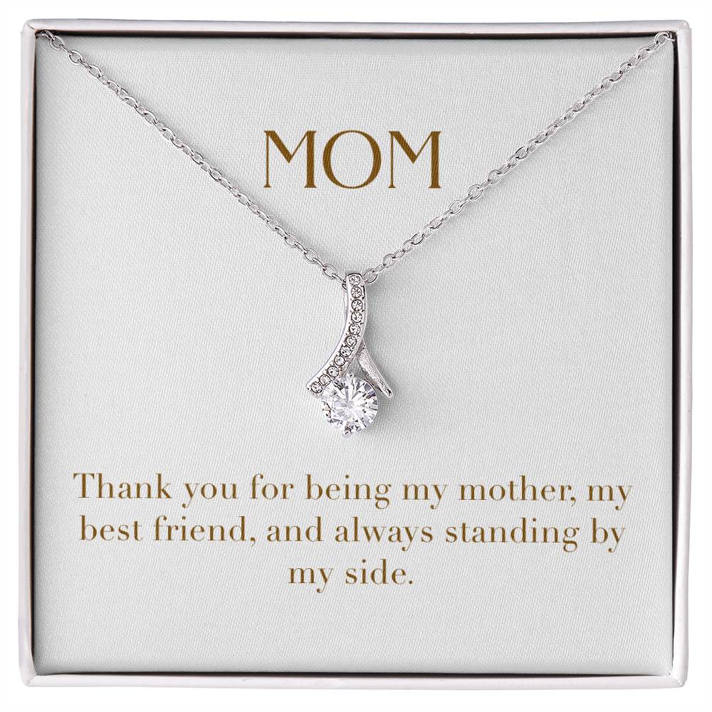 Enchanting Elegance Ribbon Necklace - Thank You for Being My Mother