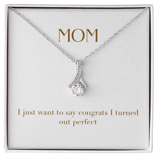 Enchanting Elegance Ribbon Necklace - Mom I Just Want to Say Congrats