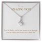 Enchanting Elegance Ribbon Necklace - I'm So Lucky You Are My Mom