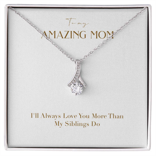 Enchanting Elegance Ribbon Necklace - I'll Always Love You More Than My Siblings Do