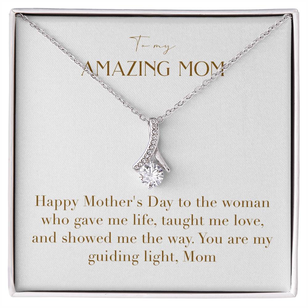 Enchanting Elegance Ribbon Necklace - Happy Mother's Day To The Woman Who Gave Me Life