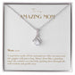 Enchanting Elegance Ribbon Necklace - Mom a Superhero Made of Love and Patience