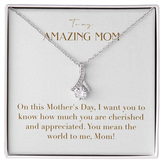 Enchanting Elegance Ribbon Necklace - On This Mother's Day I Want You to Know How Much You are Cherished