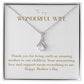 Enchanting Elegance Ribbon Necklace - Thank You For Being Such an Amazing Mother To Our Children