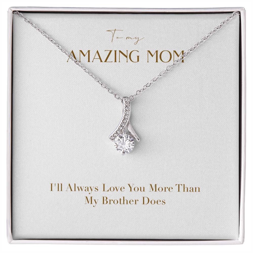 Enchanting Elegance Ribbon Necklace - I'll Always Love You More Than My Brother Does