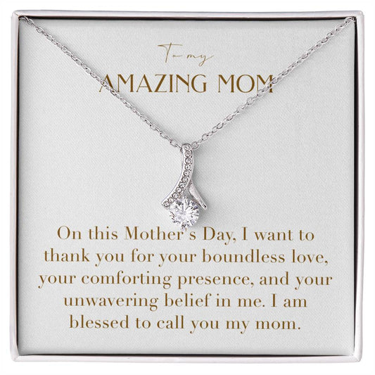 Enchanting Elegance Ribbon Necklace - On This Mother's Day I Want to Thank You