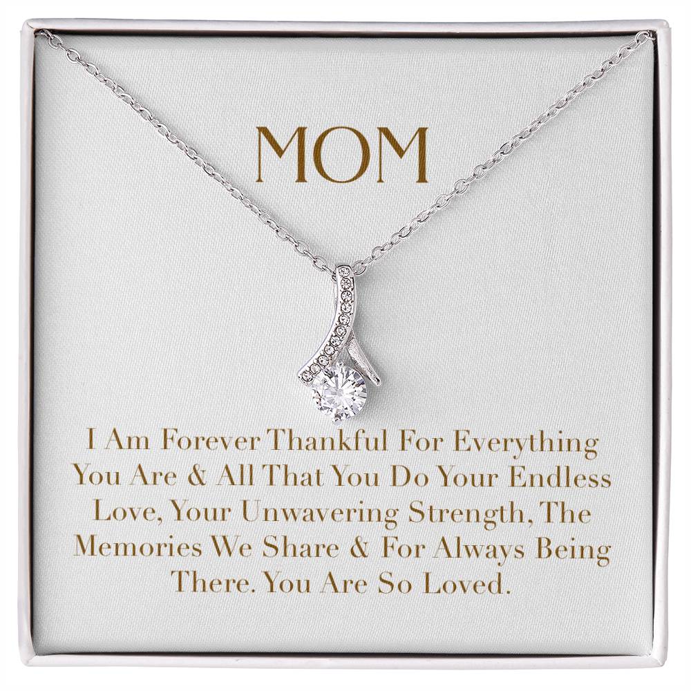 Enchanting Elegance Ribbon Necklace - I Am Forever Thankful for Everything You Are