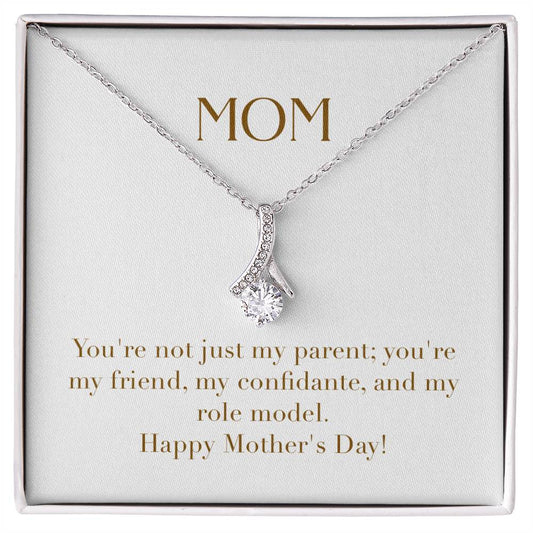 Enchanting Elegance Ribbon Necklace - You're Not Just My Parent You're My Friend