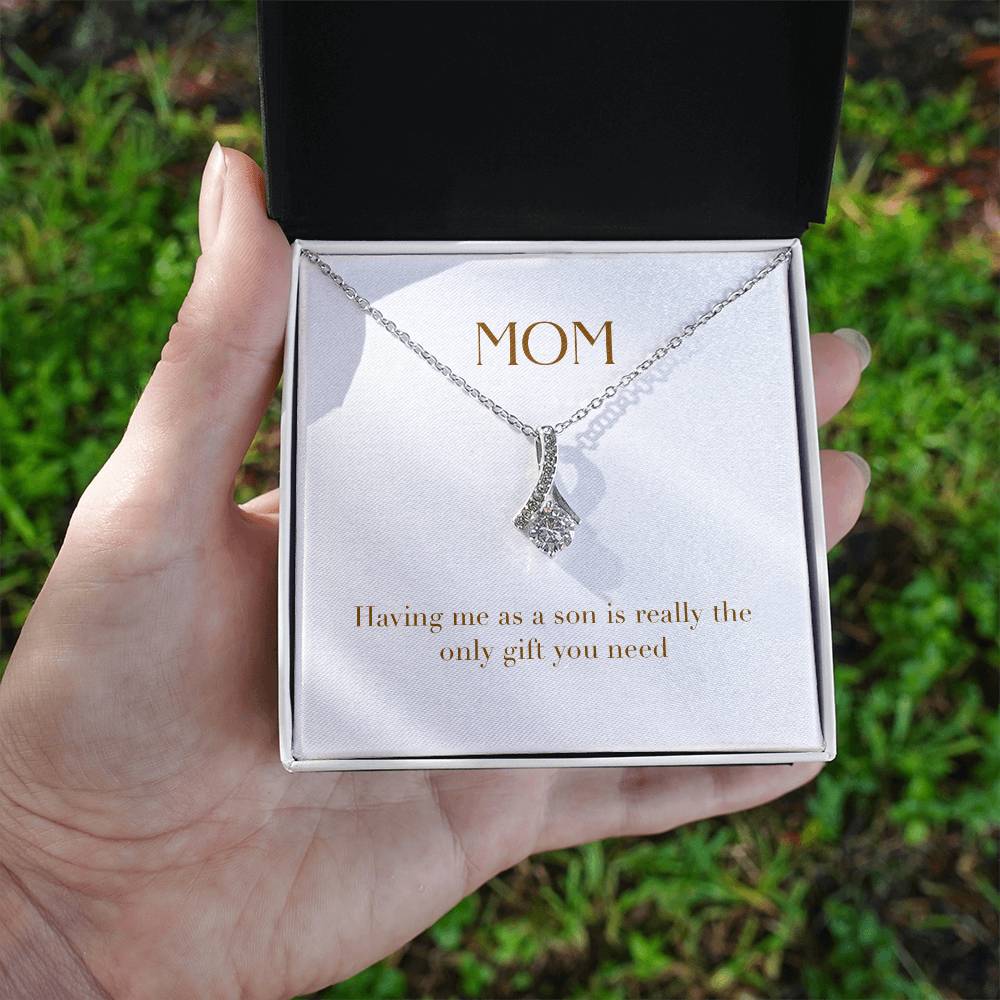 Enchanting Elegance Ribbon Necklace - Having me as a Son is Really The Only Gift You Need