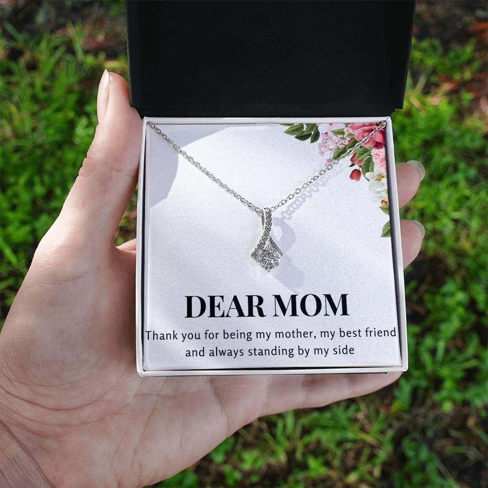 Enchanting Elegance Ribbon Necklace - Dear Mom Thank You for Being my Mother