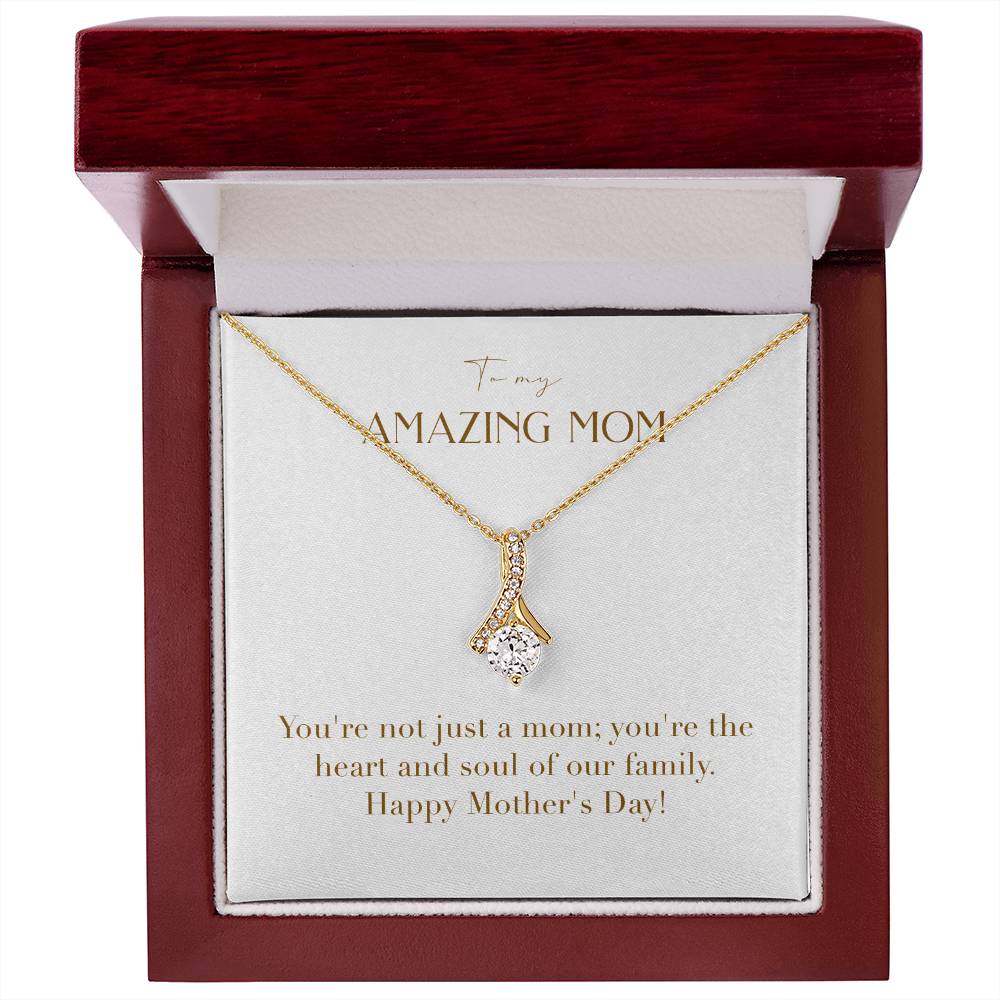 Enchanting Elegance Ribbon Necklace - You're Not Just a Mom You're the Heart of Our Family