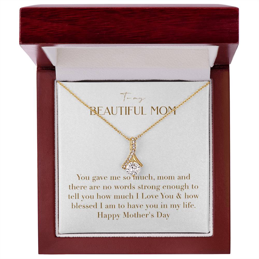 Enchanting Elegance Ribbon Necklace - You Gave Me So Much Mom