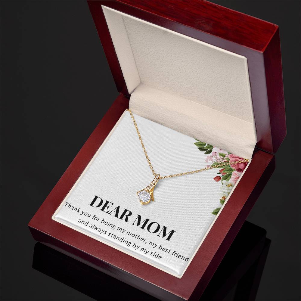 Enchanting Elegance Ribbon Necklace - Dear Mom Thank You for Being my Mother