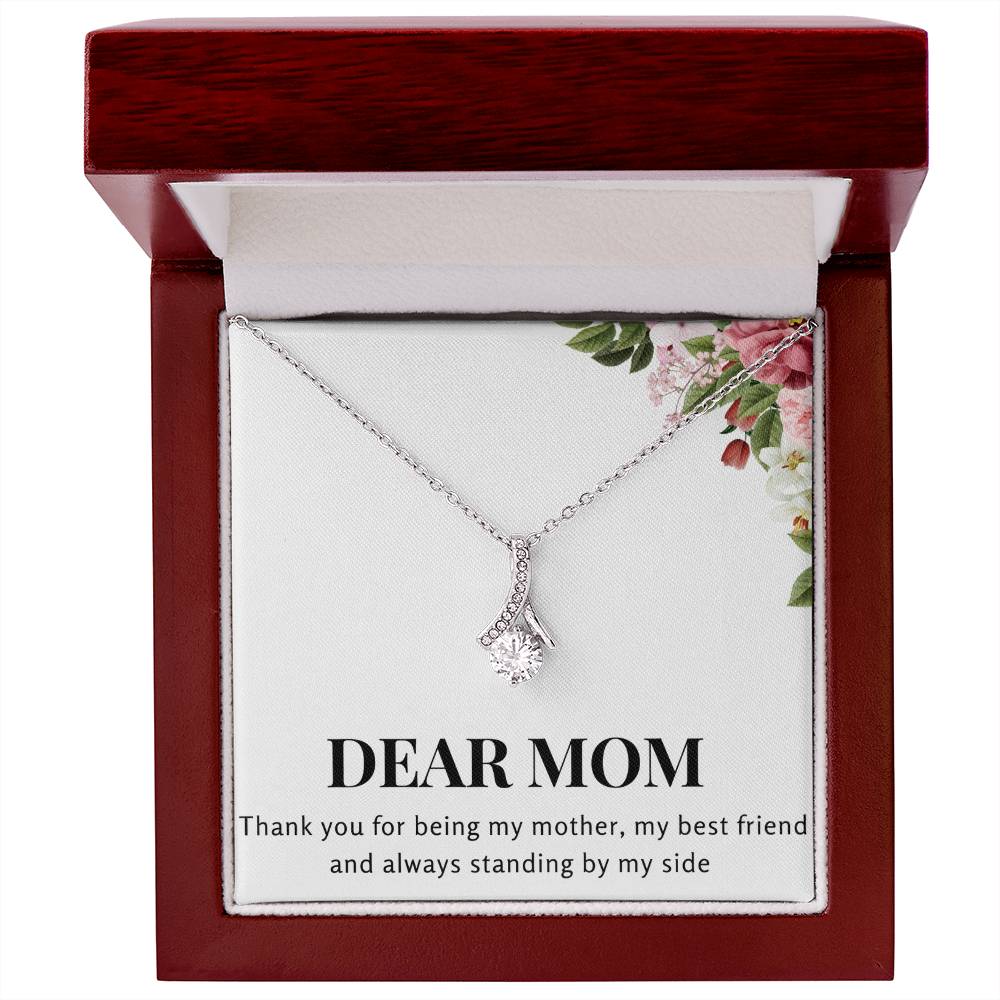 Enchanting Elegance Ribbon Necklace - Dear Mom Thank You for Being my Mother