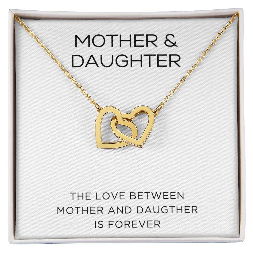 Interlocked Hearts Necklace - The Love Between Mother and Daughter - Classic Design