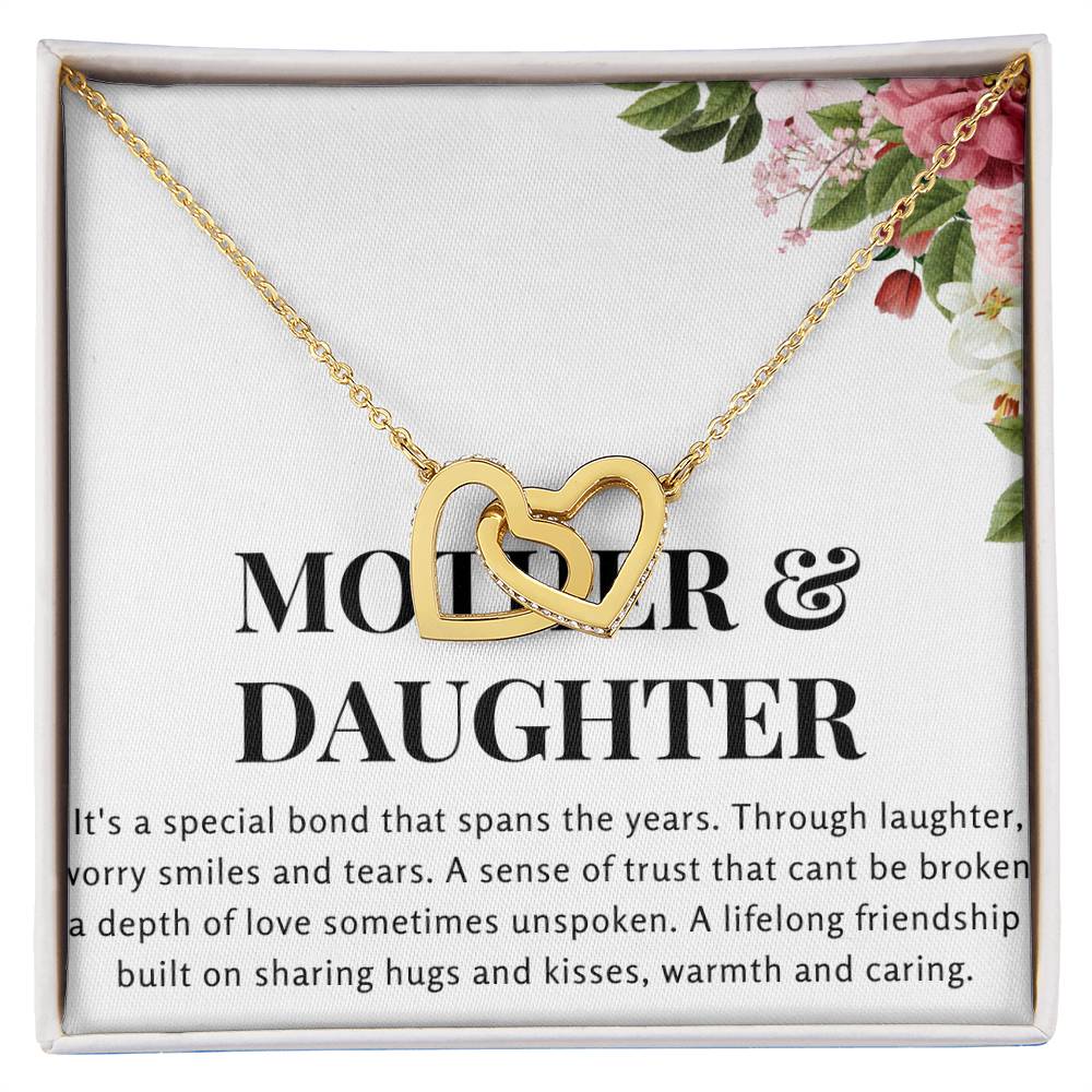 Interlocked Hearts Necklace - Mother & Daughter It's a Special Bond that Spans the Years