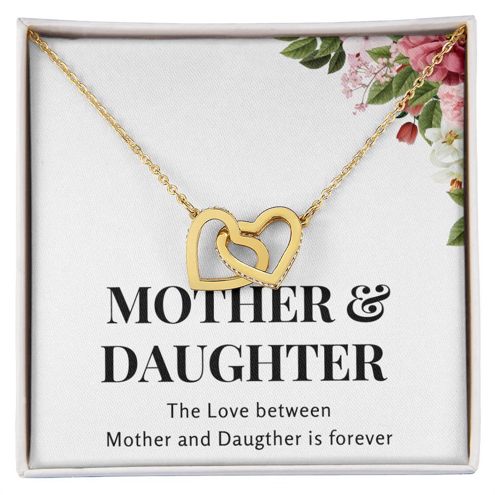 Interlocked Hearts Necklace - The Love Between Mother and Daughter