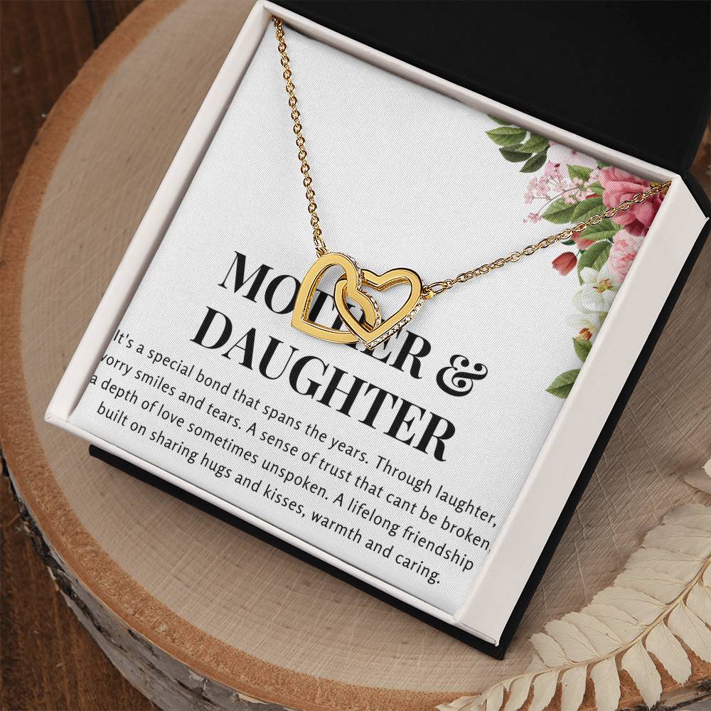 Interlocked Hearts Necklace - Mother & Daughter It's a Special Bond that Spans the Years