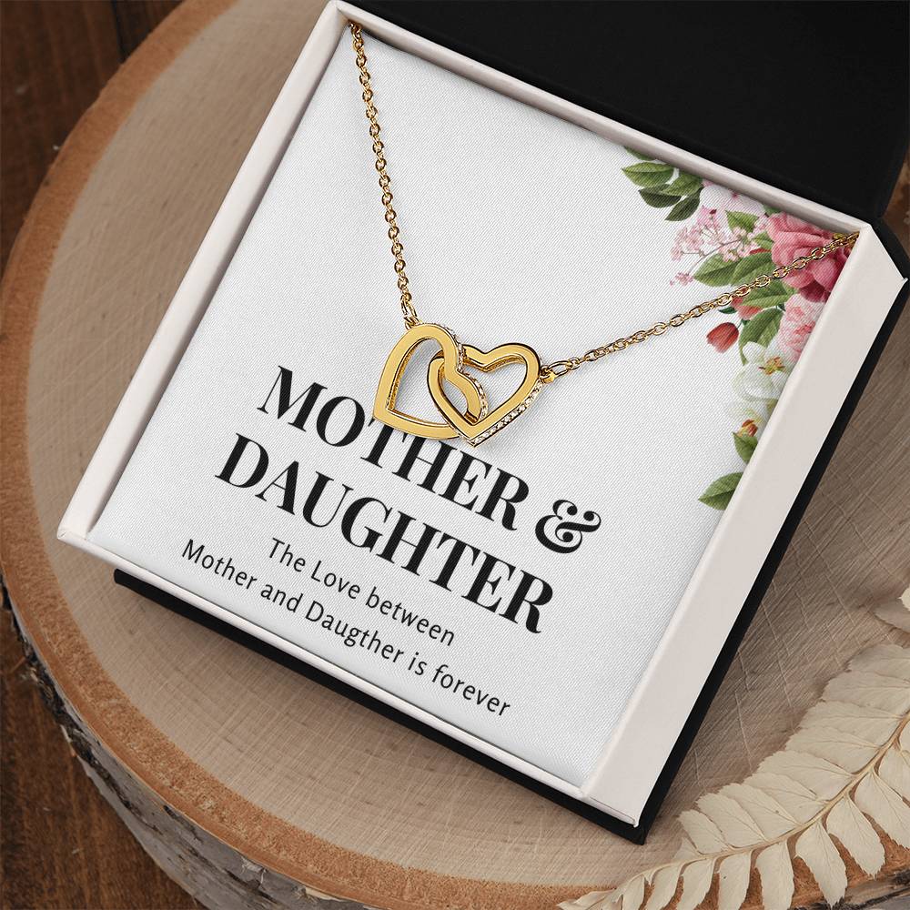 Interlocked Hearts Necklace - The Love Between Mother and Daughter