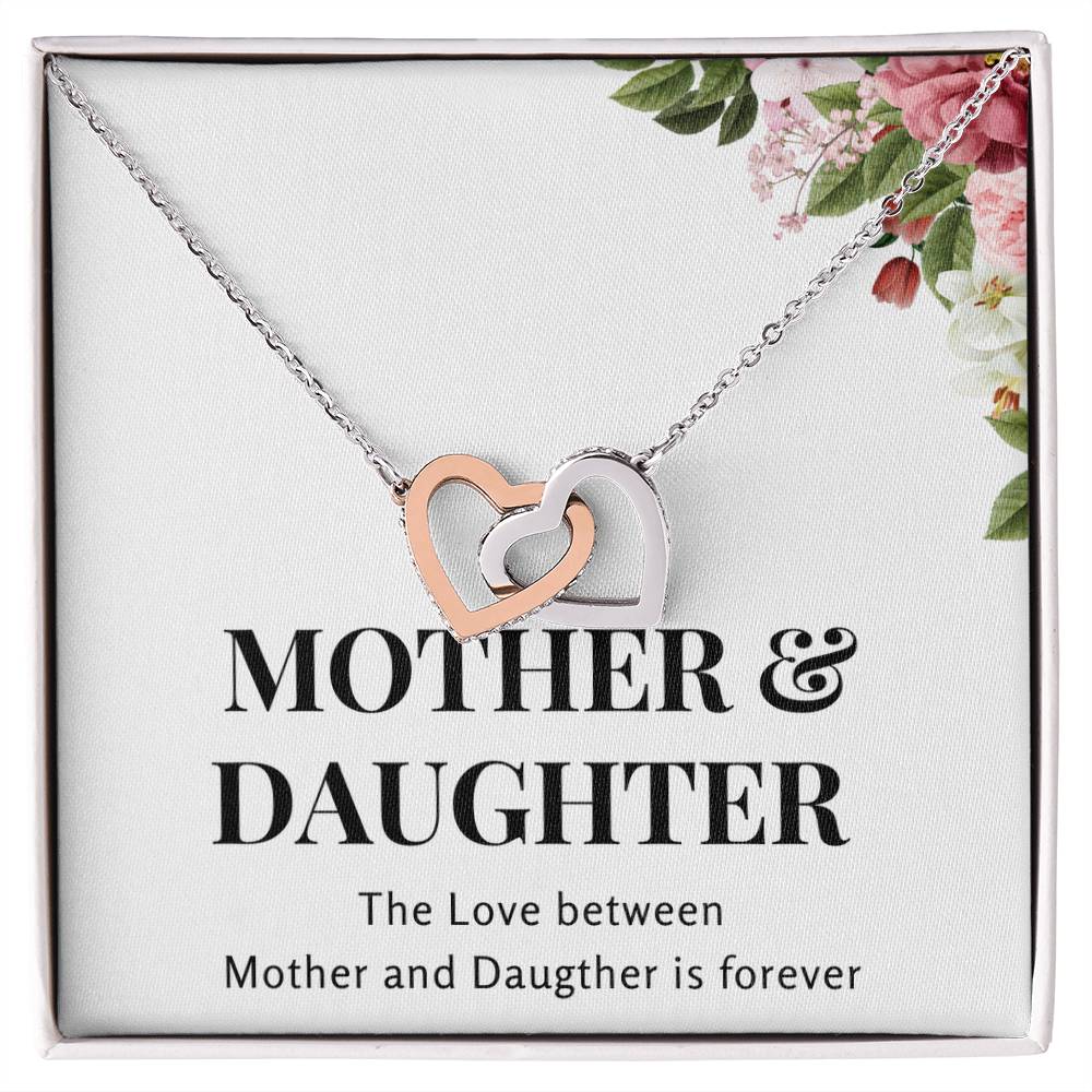 Interlocked Hearts Necklace - The Love Between Mother and Daughter