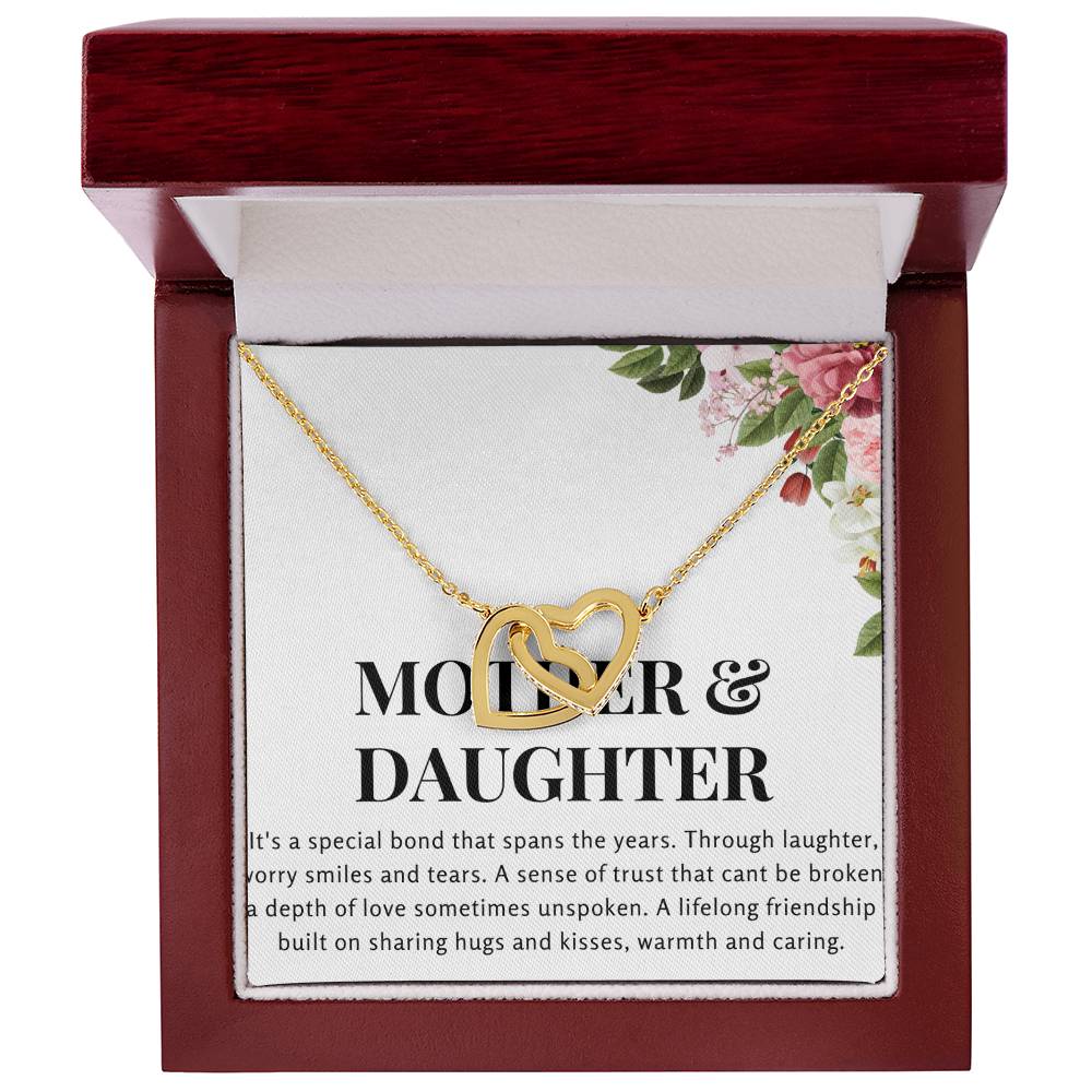 Interlocked Hearts Necklace - Mother & Daughter It's a Special Bond that Spans the Years