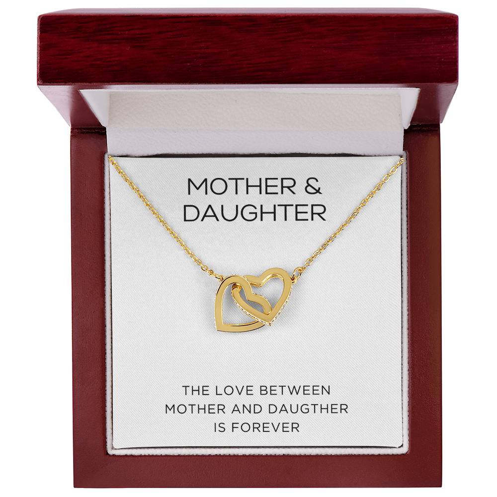 Interlocked Hearts Necklace - The Love Between Mother and Daughter - Classic Design